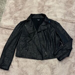Faux leather moto jacket